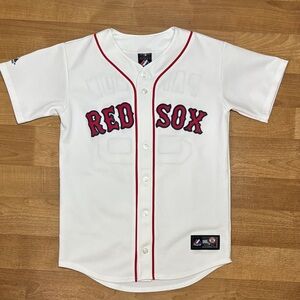 Majestic Kids White and Red Baseball Jersey